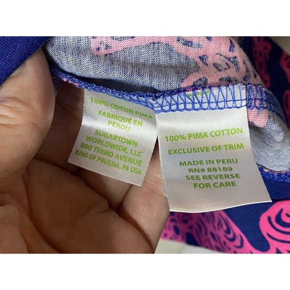 Lilly Pulitzer Marlowe Dress Shift Elephant‎ Print 3/4 Sleeve Casual Pink Blue S - Picture 4 of 5